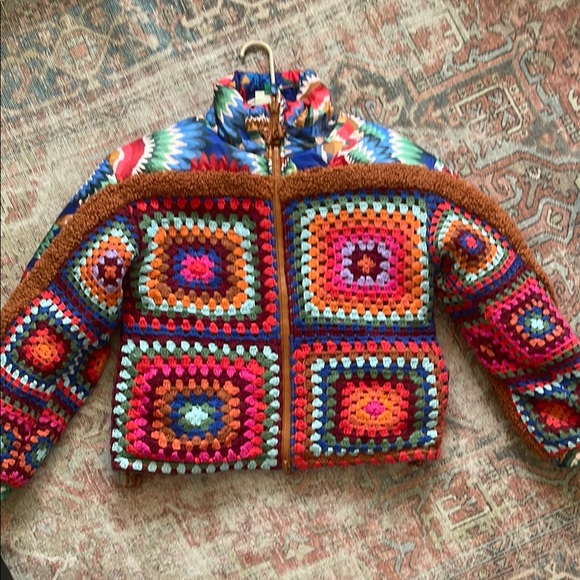 Farm Rio Reversible Crochet Puffer Jacket - Picture 2 of 15